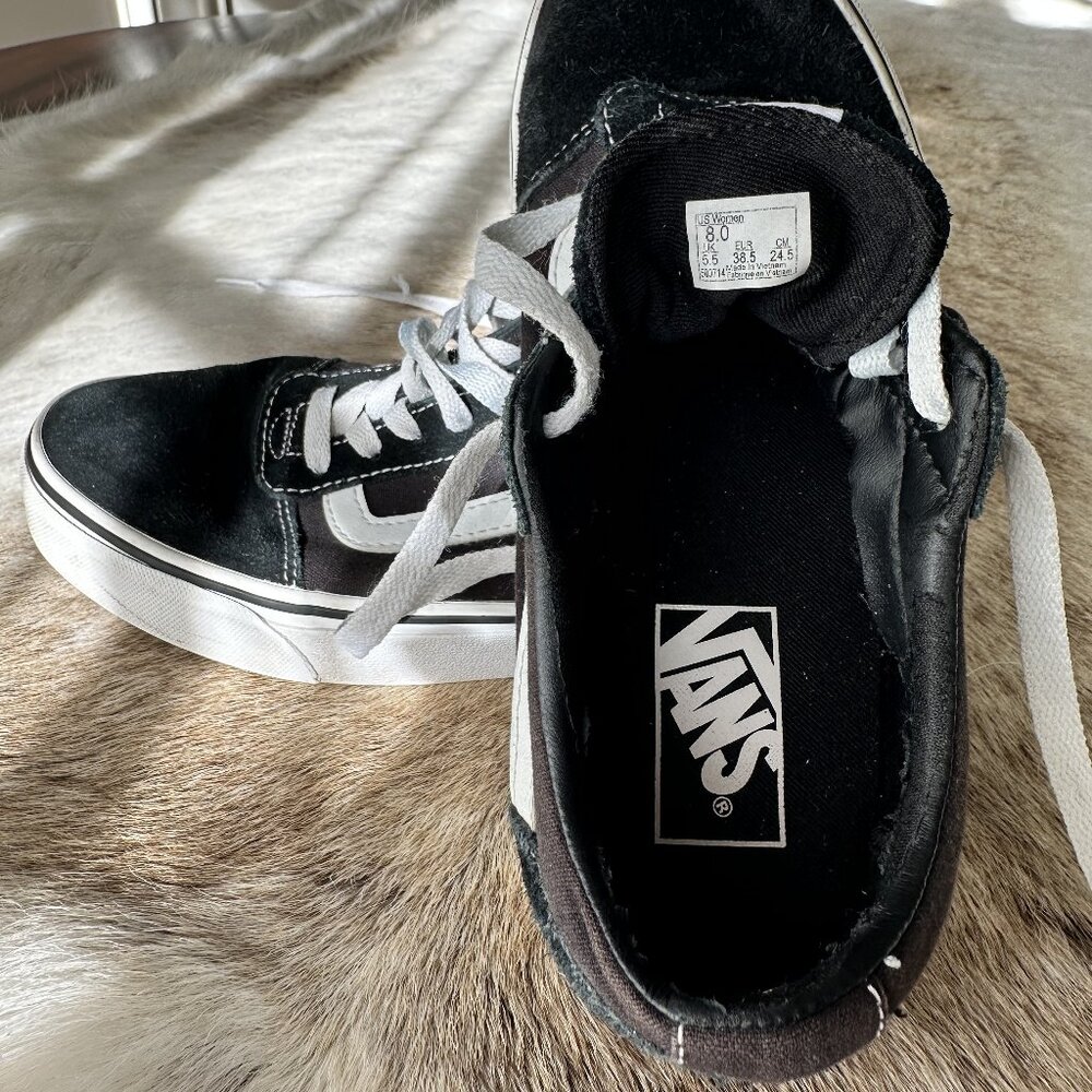 Vans Ward Lo Suede Sneaker Black and White